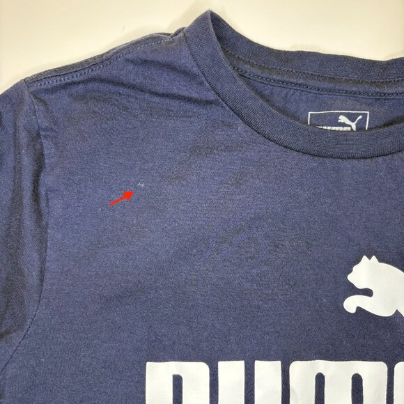 Puma Core Logo Basic Athletic Crewneck Short Sleeve Tee‎ Boys Large (14-16) Navy - Picture 8 of 9